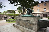 Finland, Helsinki, Suomenlinna-Sveaborg Fortress, Tomb of Augustin Ehrensvard, Swedish builder of the fortress