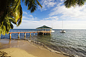 Pier at Coco de Mer Hotel, Anse Bios de Rose, Praslin island, Seychelles