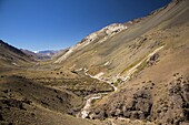 Argentina, Mendoza Province, Las Cuevas, Landscape by Chilean frontier