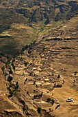 Village in the area of Chennek, Simien Mountains, Ethiopia, Africa