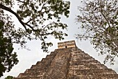 Pirámide El Castillo Yacimiento Arqueológico Maya de Chichén Itzá Estado de Yucatán, Península de Yucatán, México, América