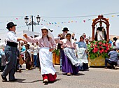 Rondalla y traje típico campesino Festividad Santo Domingo de Guzman Pueblo Tetir Isla Fuerteventura Provincia Las Palmas Islas Canarias España