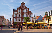 Pavement cafe, Alte Munze, Maximilianstrasse, Speyer, Rhineland-Palatinate, Germany