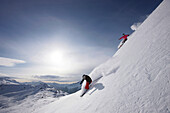Downhill skiing, Symphony Bowl, Whistler, British Columbia, Canada
