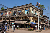 People on a street at Mawlamyaing, Mon State, Myanmar, Birma, Asia