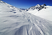 Snowy mountains in the sunlight, Tiz Tasner, Engadin, Grisons, Switzerland, Europe