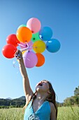 Caucasian ethnicity, child, childhood, Female, field, flower, girl, kid, spring, young, youth, F57-1148935, AGEFOTOSTOCK