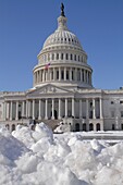 Washington DC, Capitol Hill Historic District, United States US Capitol, dome, government, Congress, symbol, democracy, neoclassical architecture, winter, weather, record-setting snow, snowfall