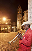 Trumpet player, Plaza de la Catedral (Cathedral Square), Havana, Cuba