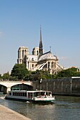 River Seine and Notre Dame Cathedral, Paris, France