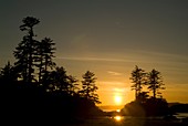 West Coast, sunset on Flores Island, British Columbia, Canada