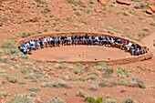 Students visit Kiva Wupatki Pueblo National Monument Flagstaff Arizona