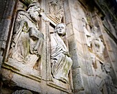 The cathedral of Santiago de Compostela is the destination of the important medieval pilgrimage route, the Way of St James Galicia, Spain