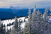 Winter view from Big Buck Mountain, Manning Provincial Park British Columbia Canada