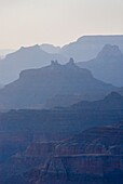 Silhouettes of overlapping mesas and buttes, Grand Canyon National Park Arizona