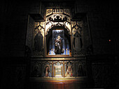 Statue of Saint Dominic de la Calzada in the cathedral, Santo Domingo de la Calzada, Way of St James. La Rioja, Spain