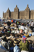 Market in front of the Great Mosque, Djenne, Mali
