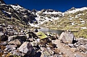 Big Lagoon and Cuchillar de las Navajas in the Sierra de Gredos Castilla León Spain