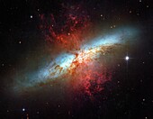 To celebrate the Hubble Space Telescope's 16 years of success, the two space agencies involved in the project, NASA and the European Space Agency ESA, are releasing this image of the magnificent starburst galaxy, Messier 82 M82 …