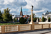 Old Garden, Schwerin Cathedral in background, Schwerin, Mecklenburg-Vorpommern, Germany