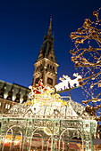 Christmas market near city hall, Hamburg, Germany