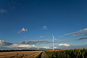 Wind turbines, Biebelried, Lower Franconia, Bavaria, Germany