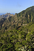 Lonly houses amidst wild Anaga Mountains, North Tenerife, Canary Islands, Spain