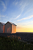 Beach Huts At Sunset, Cayeux, Somme (80), Picardy, France