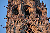 Detail Of The New Steeple Or Square Tower Surmounted By A Spire, Completed In 1513 And 115 Meters High, Chartres Cathedral, Eure-Et-Loir (28), France