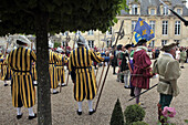 Guards In Period Costume In Front Of The Ch Teau, Ceremony For The Return Of The Remains Of Diane De Poitiers To The Burial Chapel Of The Chateau d'Anet, May 29, 2010, Eure-Et-Loir (28), France