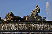 Fountain Of The Goddess Cybele (Fuente De Cibeles) Pulled By Two Lions, Plaza De Cibeles, Madrid, Spain