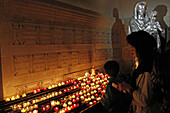 A Moment Of Contemplation And Prayer Before The Candles, Notre-Dame De La Garde Basilica, Also Called The Ìbonne Mereî (Good Mother), Marseille, Bouches-Du-Rhone (13), France