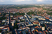 Luftaufnahme der Innenstadt mit Dom, Schloss und Katharinenkirche, Braunschweig, Niedersachsen, Deutschland