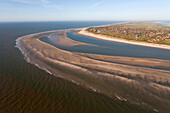 Sandbanks and Spiekeroog island, East Frisian Islands, Lower Saxony, Germany