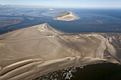 Aerial of Minsener Oog and Wangerooge, East Friesian Island, Lower Saxony, Germany