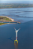 Offshore wind turbine, Jade Estuary, Wilhelmshaven, Lower Saxony, Germany