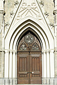 Church door of monastery Admont, valley of Ennstal, Ennstal bicycle route, Styria, Austria