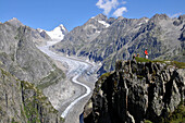 View to Fiescher Glacier, Fiescheralp, Canton of Valais, Switzerland