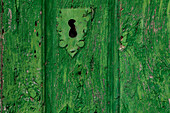 Schlüsselloch an alter Tür, Castrillo de los Polvazares, Provinz Leon, Altkastilien, Castilla y Leon, Nordspanien, Spanien, Europa