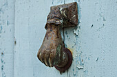 Door knocker, Leboreiro, Province of La Coruna, Galicia, Northern Spain, Spain, Europe