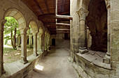 Detail des Klosters Mosteiro Santa Cristina in der Schlucht Gargantas del Sil, Provinz Lugo, Galicien, Nordspanien, Spanien, Europa