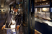 Figure and model sailing ships at International Maritime Museum Hamburg, Hanseatic city of Hamburg, Germany, Europe