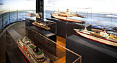 Model passenger ships at International Maritime Museum Hamburg, Hanseatic city of Hamburg, Germany, Europe