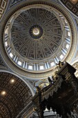 Dome of St. Peter's Basilica in Rome from the inside