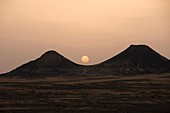 sunset in the Black Desert of Egypt