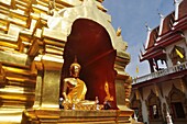 Chiang Mai (Thailand): golden Buddha’s statue at the Wat Phan On