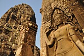 Angkor (Cambodia): statues at the Bayon