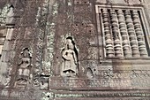 Angkor (Cambodia): carved wall at the Preah Khan