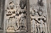 Angkor (Cambodia): apsaras relieves at the Angkor Wat