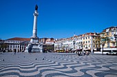 Statue of King Dom Pedro IV in Rossio Square, also called Praca de Dom Pedro IV, in the old city, Lisbon, Portugal
